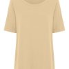 Magliette E T-Shirt | Ragno T-Shirt Girocollo A Manica Corta In Misto Viscosa - Irish Cream