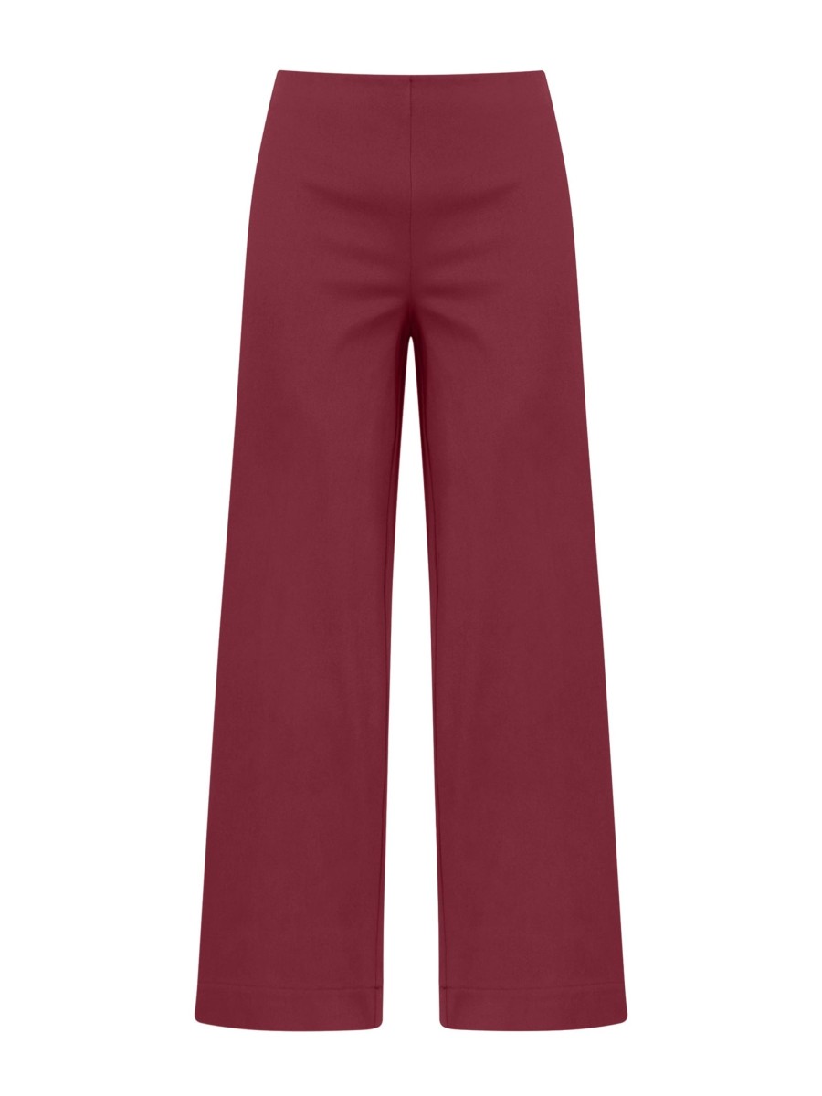 Tailleur Giacca E Pantaloni | Ragno Pantalone Ampio Alla Caviglia In Satin Power - Tibetan Red