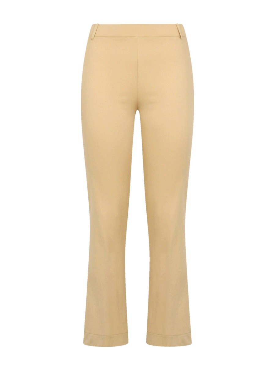 Pantaloni Cropped | Ragno Pantalone Flare In Satin Power - Irish Cream