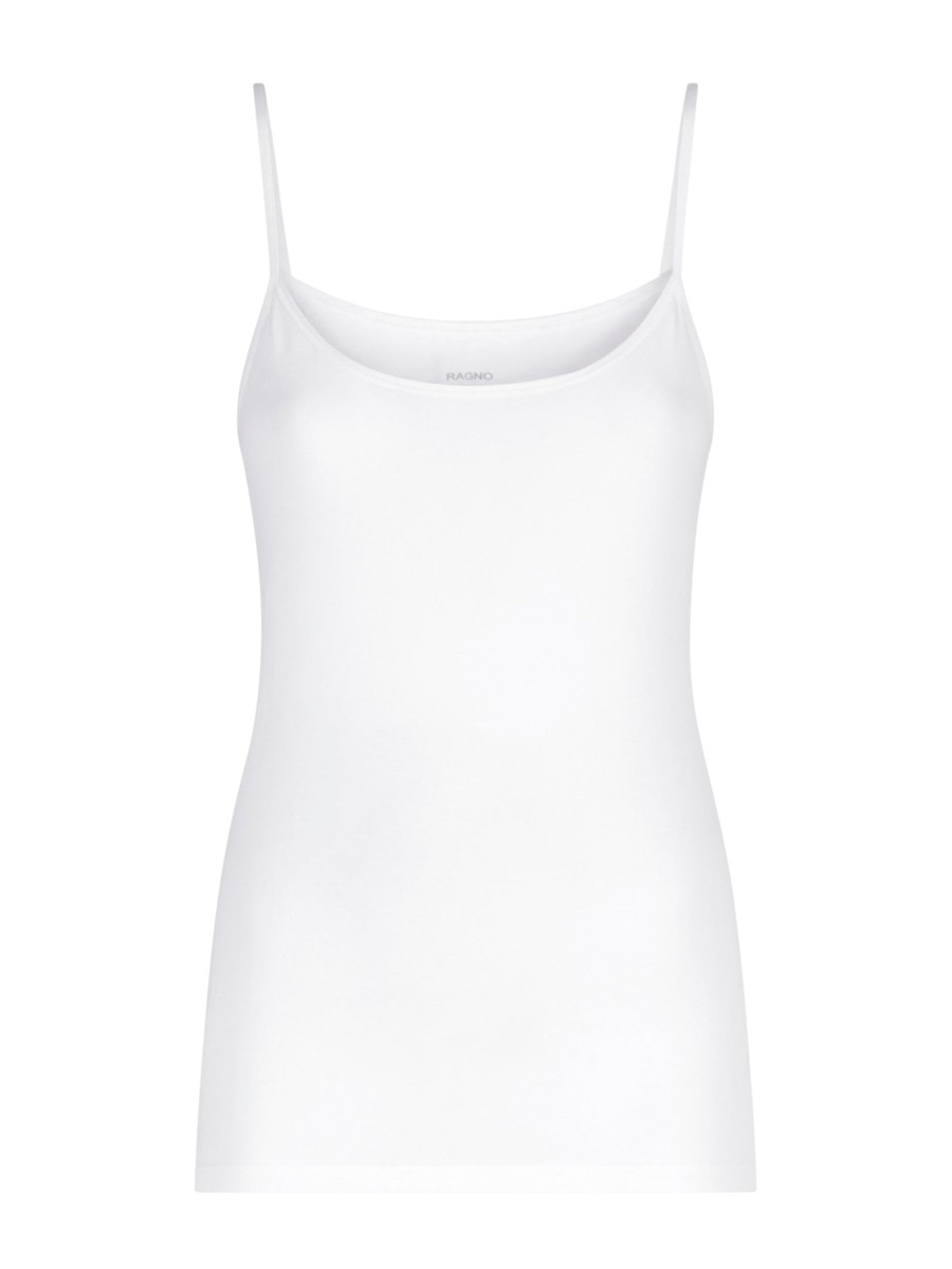 Top E Magliette | Ragno Beyoutiful - Top In Cotone Elasticizzato Extra Fine - Bianco