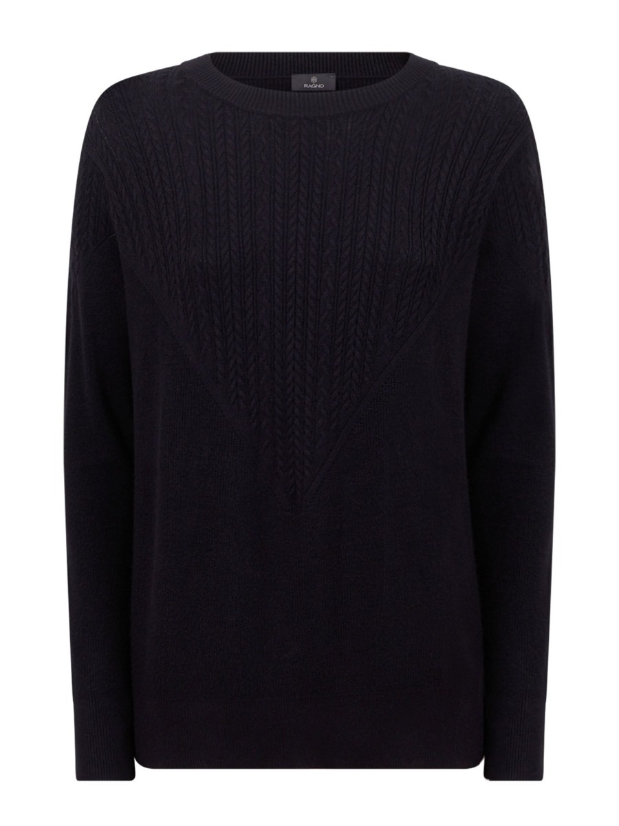 Pullover | Ragno Maglia Girocollo In Filato Winter Basic - Bleu