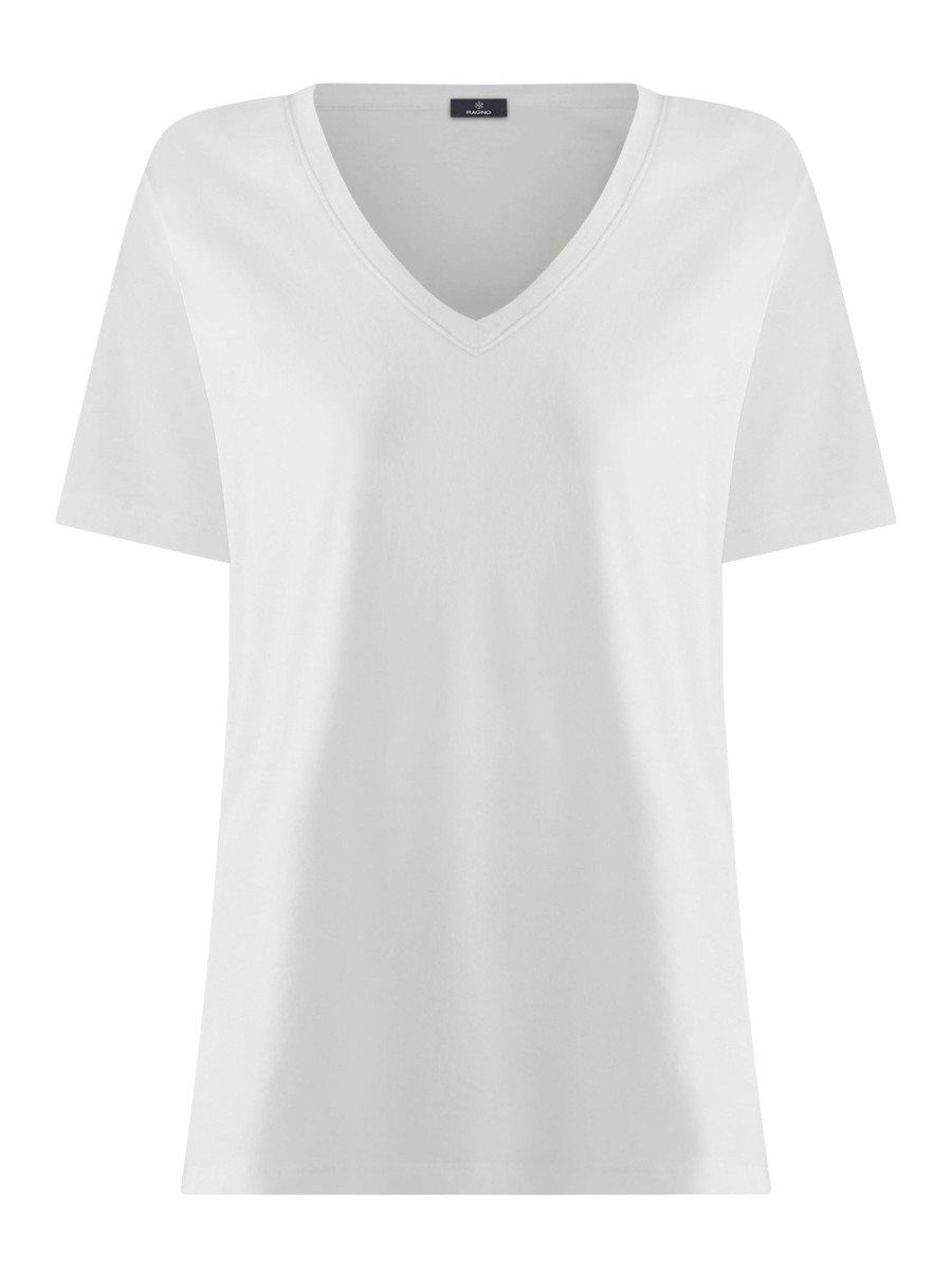 Magliette E T-Shirt | Ragno Maglietta Con Scollo A V In Ultralight - Bianco