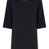 Magliette E T-Shirt | Ragno T-Shirt Girocollo Elegante In Jersey Di Viscosa Crepe - Nero