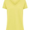 Magliette E T-Shirt | Ragno Maglietta Con Scollo A V In Slub Jersey Di Cotone - Evening Primrose