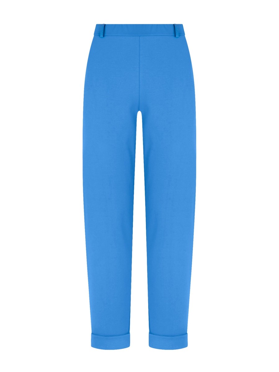 Pantaloni Cropped | Ragno Pantalone A Carota Con Tasche In Compact Light - Ibiza Blue