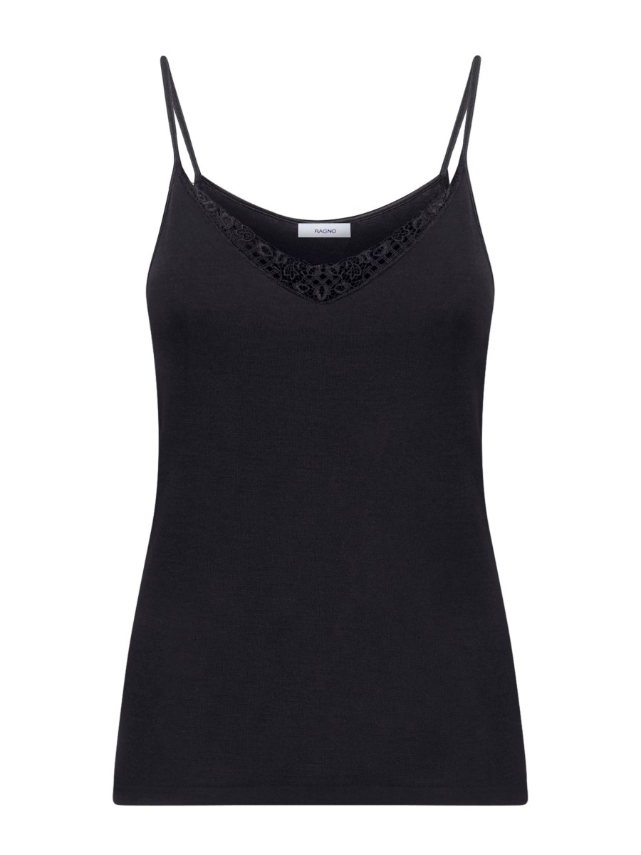 Top E Magliette | Ragno Sintonia - Top In Tessuto Doubleface - Nero