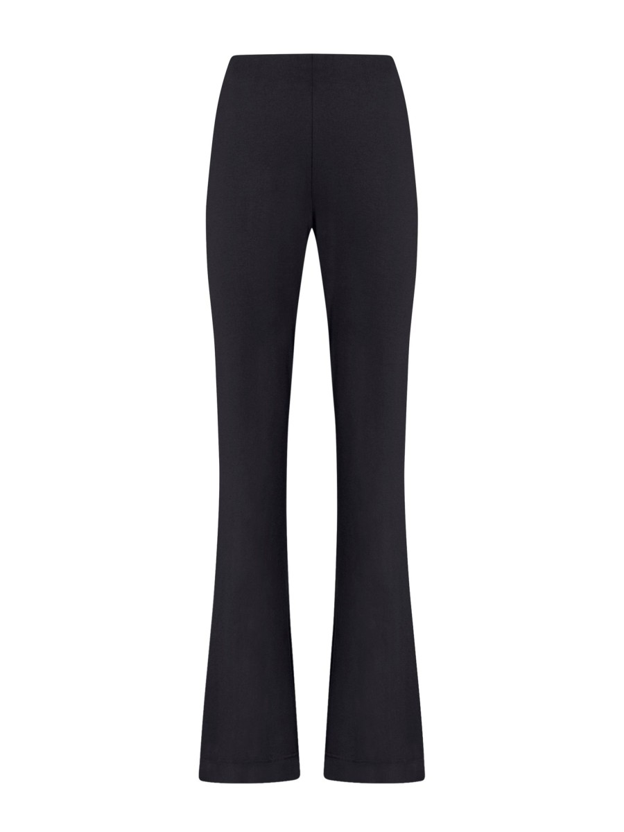 Completi Giacca E Pantaloni | Ragno Pantalone Flare In Jersey Di Viscosa Crepe - Nero