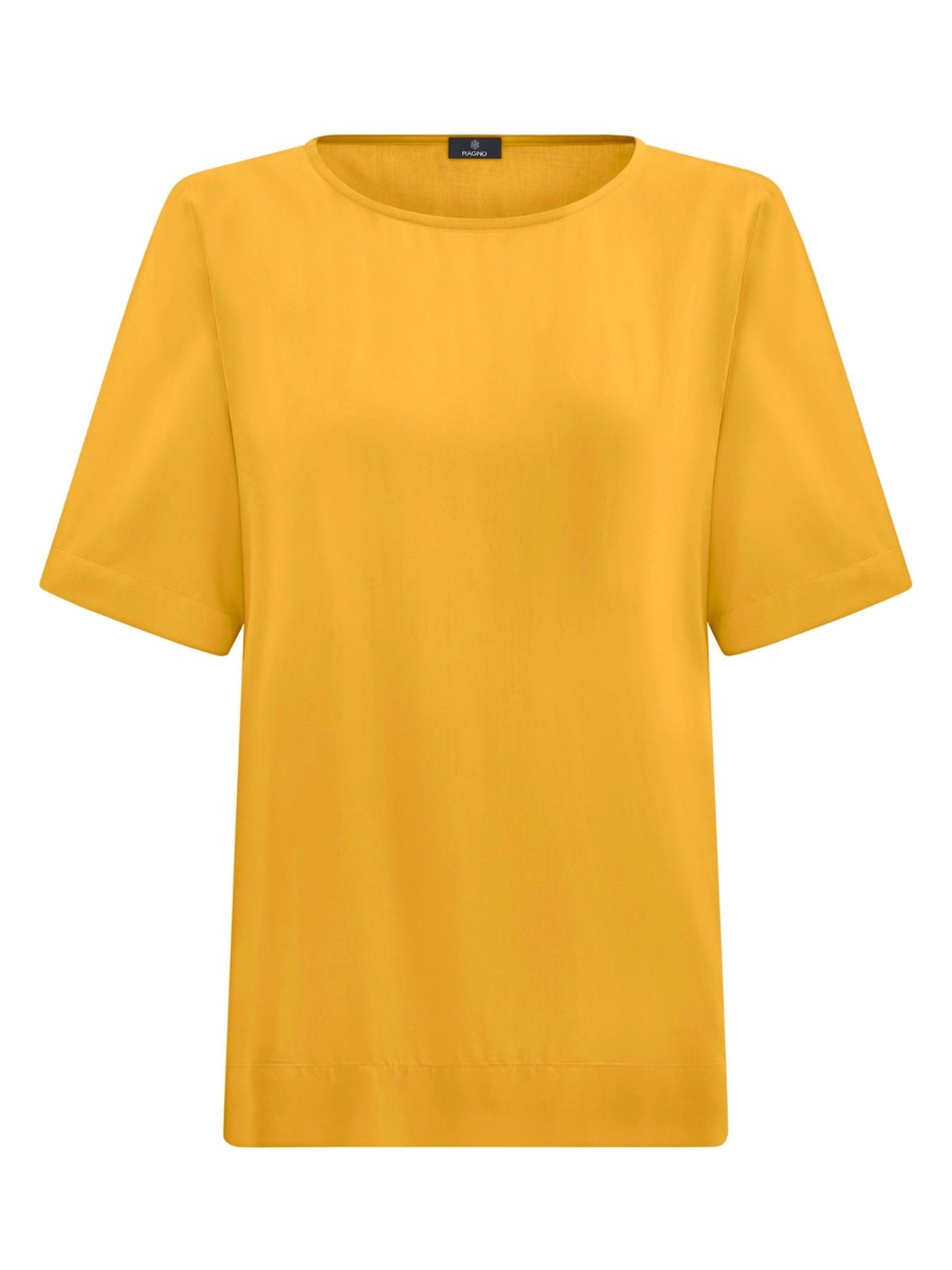 Bluse | Ragno Blusa A Manica Corta In Ecoseta - Golden Spice