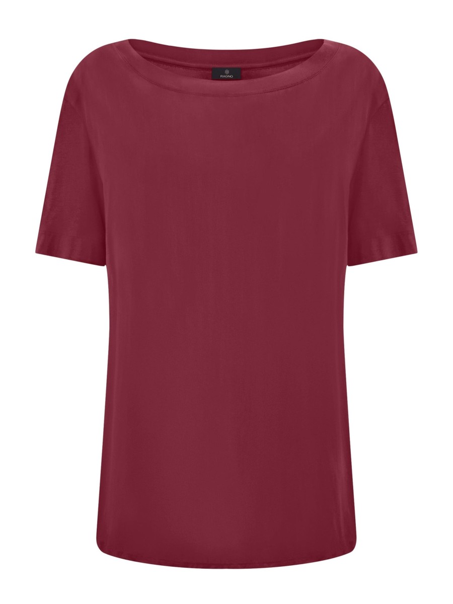 Magliette E T-Shirt | Ragno Maglietta Con Scollo A Barchetta In Viscosa Summer - Tibetan Red