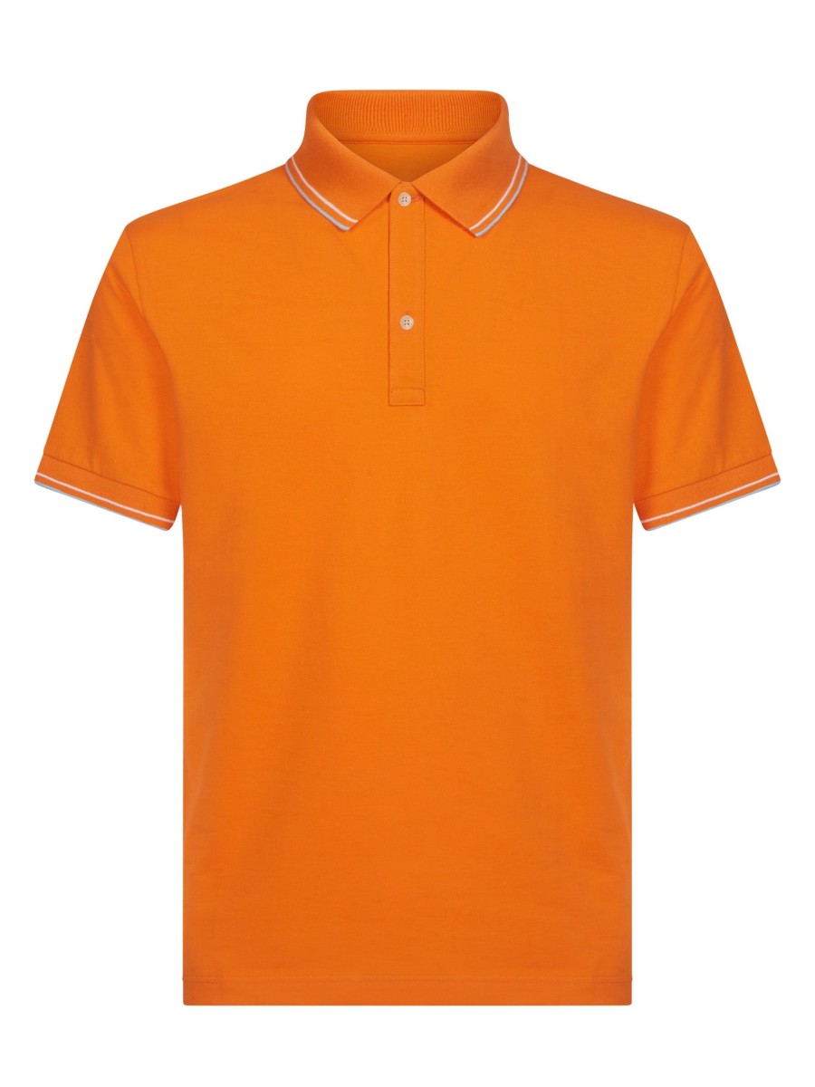 Polo | Ragno Polo In Eco Cotton Piquet Stretch - Fant. Persimmon Orange