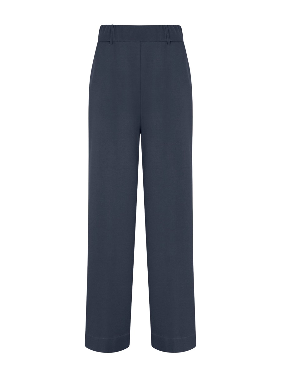 Pantaloni Cropped | Ragno Pantalone Ampio Alla Caviglia Con Tasche In Compact Light - Bleu