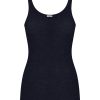 Top E Magliette | Ragno Wonderwool - Top In Costina Di Lana Ultrafine - Blu/Navy