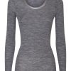 Top E Magliette | Ragno Wonderwool - Maglietta Manica Lunga In Lana Ultrafine Con Profili In Raso - Vapore Mel.