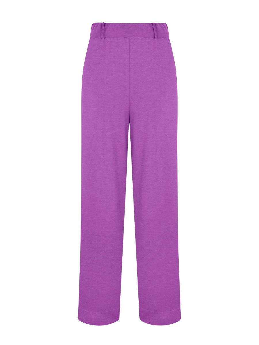 Pantaloni Cropped | Ragno Pantalone Ampio Alla Caviglia Con Tasche In Compact Light - Dewberry