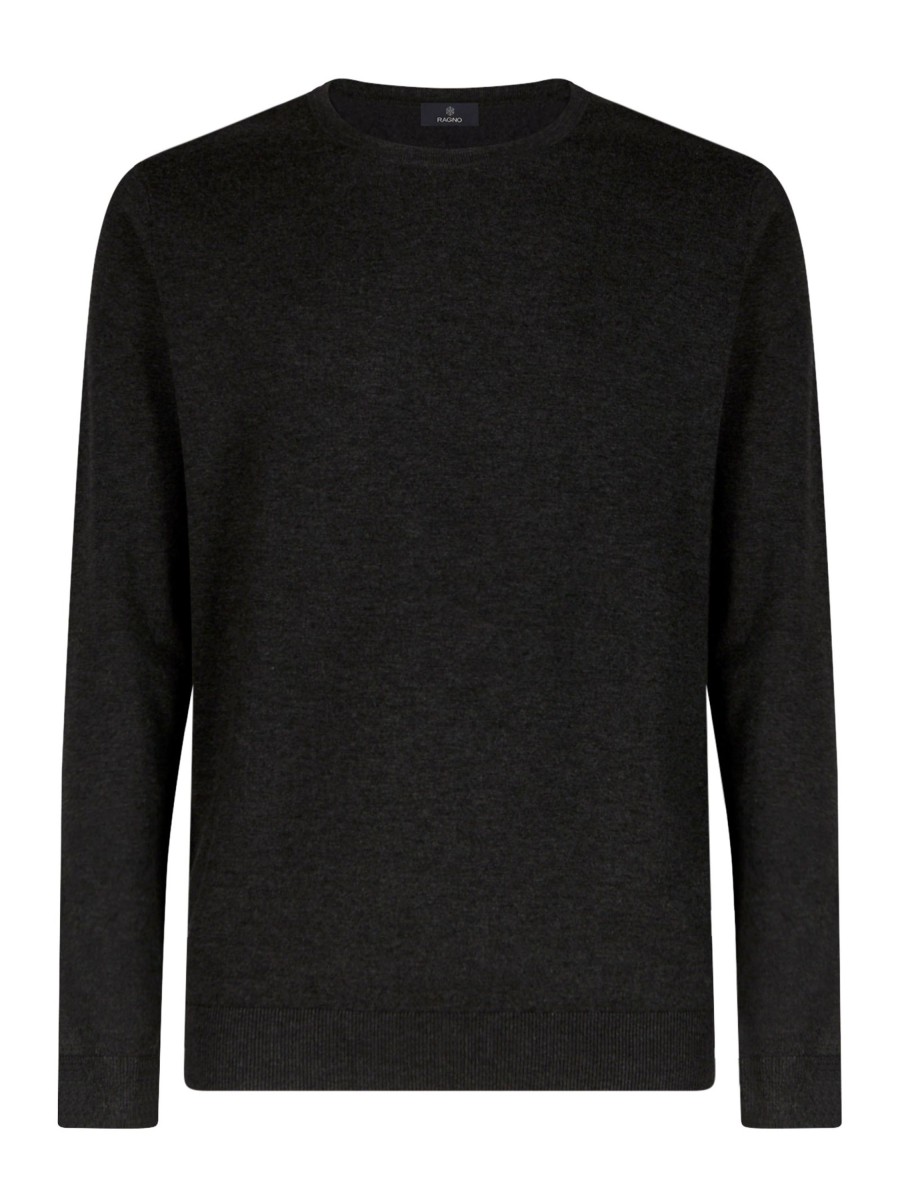 Pullover | Ragno Pull Girocollo In Filato Winter Basic - Antracite Mel.