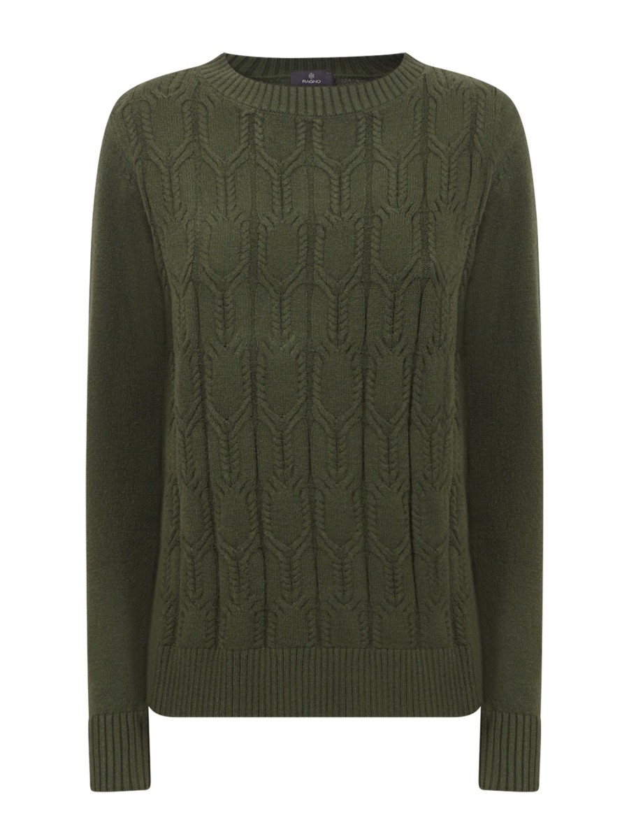 Pullover | Ragno Maglia Girocollo In Filato Super Soft - Kombu Green