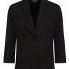 Tailleur Giacca E Pantaloni Eleganti | Ragno Blazer Con Manica 3/4 In Satin Power - Nero