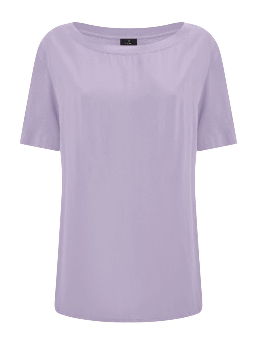 Magliette E T-Shirt | Ragno Maglietta Con Scollo A Barchetta In Viscosa Summer - Orchid Petal