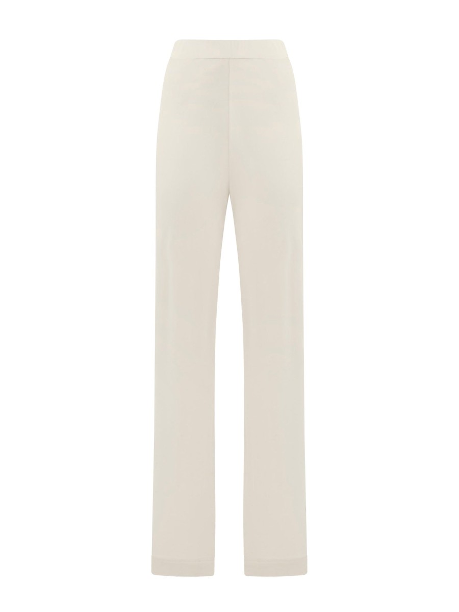 Pantaloni | Ragno Pantalone A Palazzo In Crepe Satin - Champignon