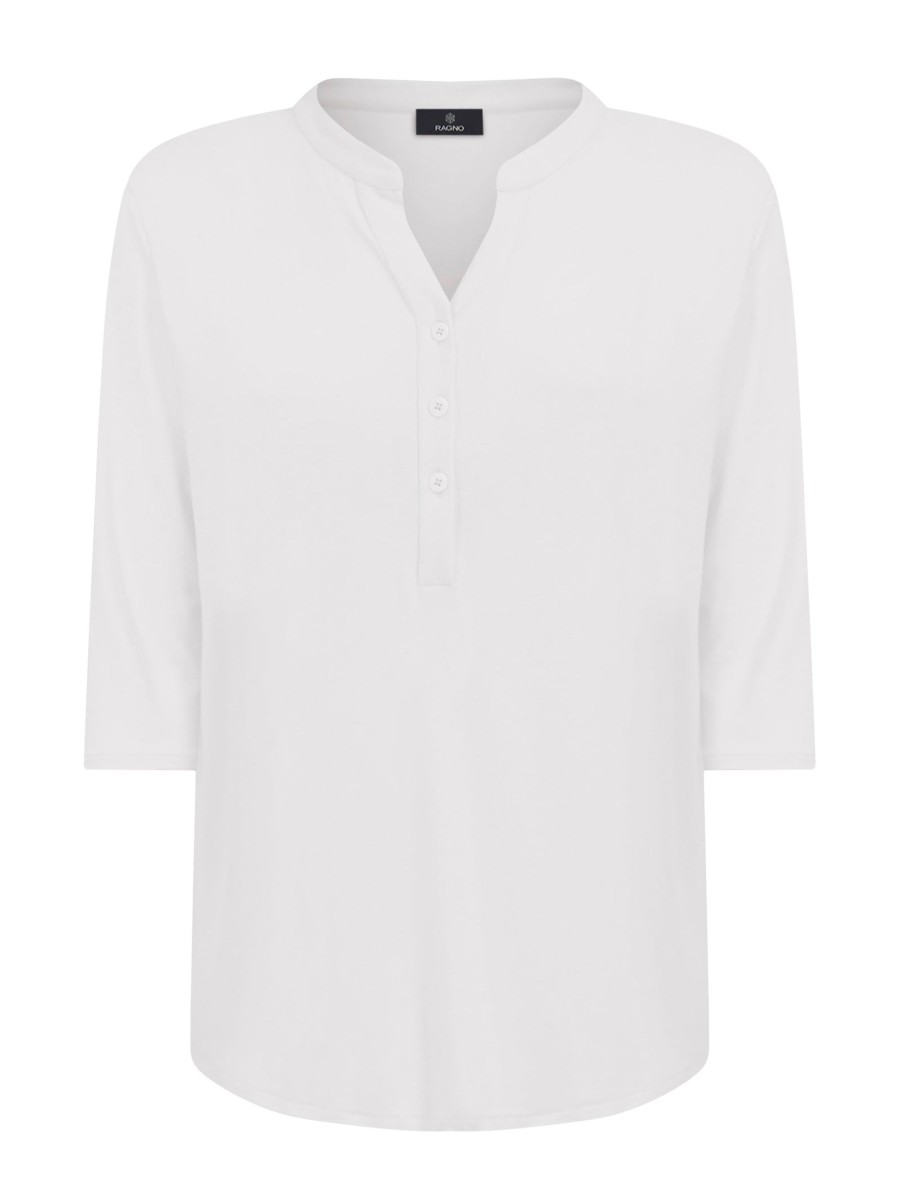 Magliette E T-Shirt | Ragno Maglietta A Manica 3/4 In Viscosa Summer - Bianco