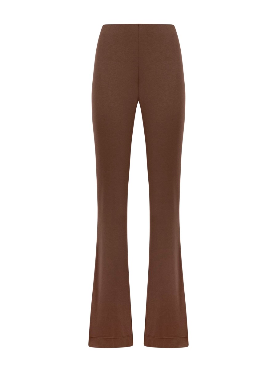 Pantaloni | Ragno Pantalone Flare In Jersey Di Viscosa Crepe - Cappuccino