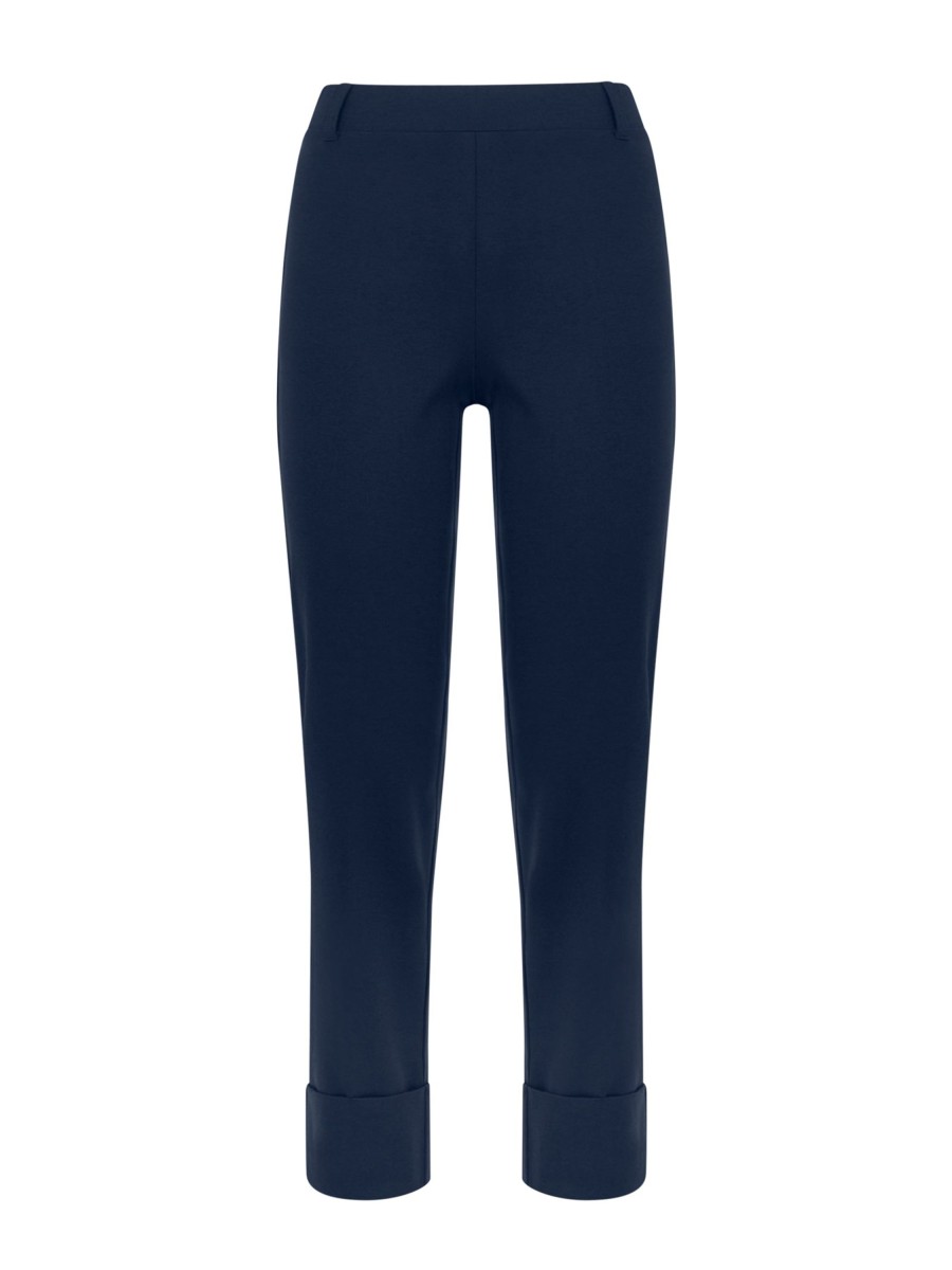 Pantaloni A Gamba Dritta | Ragno Pantalone Slim Dritto In Compact Light - Bleu