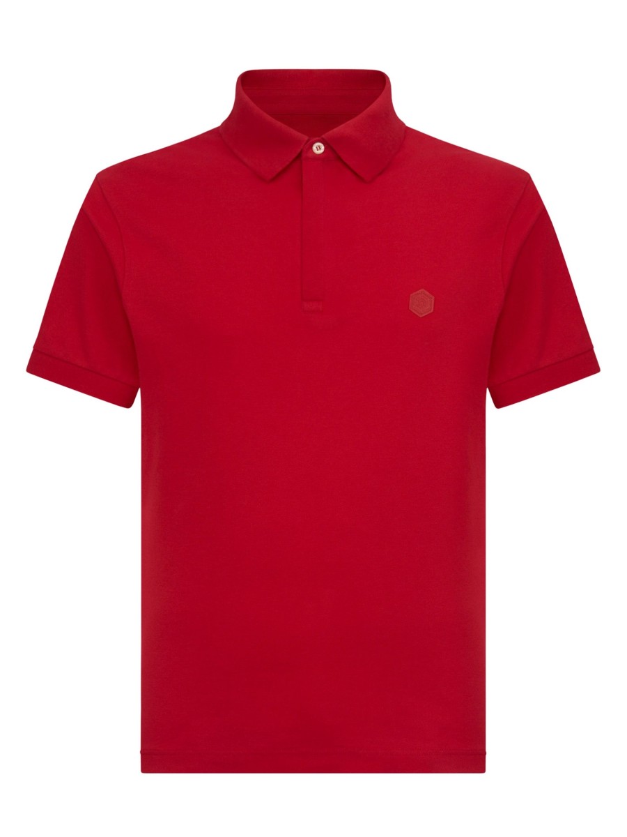 Polo | Ragno Polo In Eco Cotton Piquet Stretch - Salsa