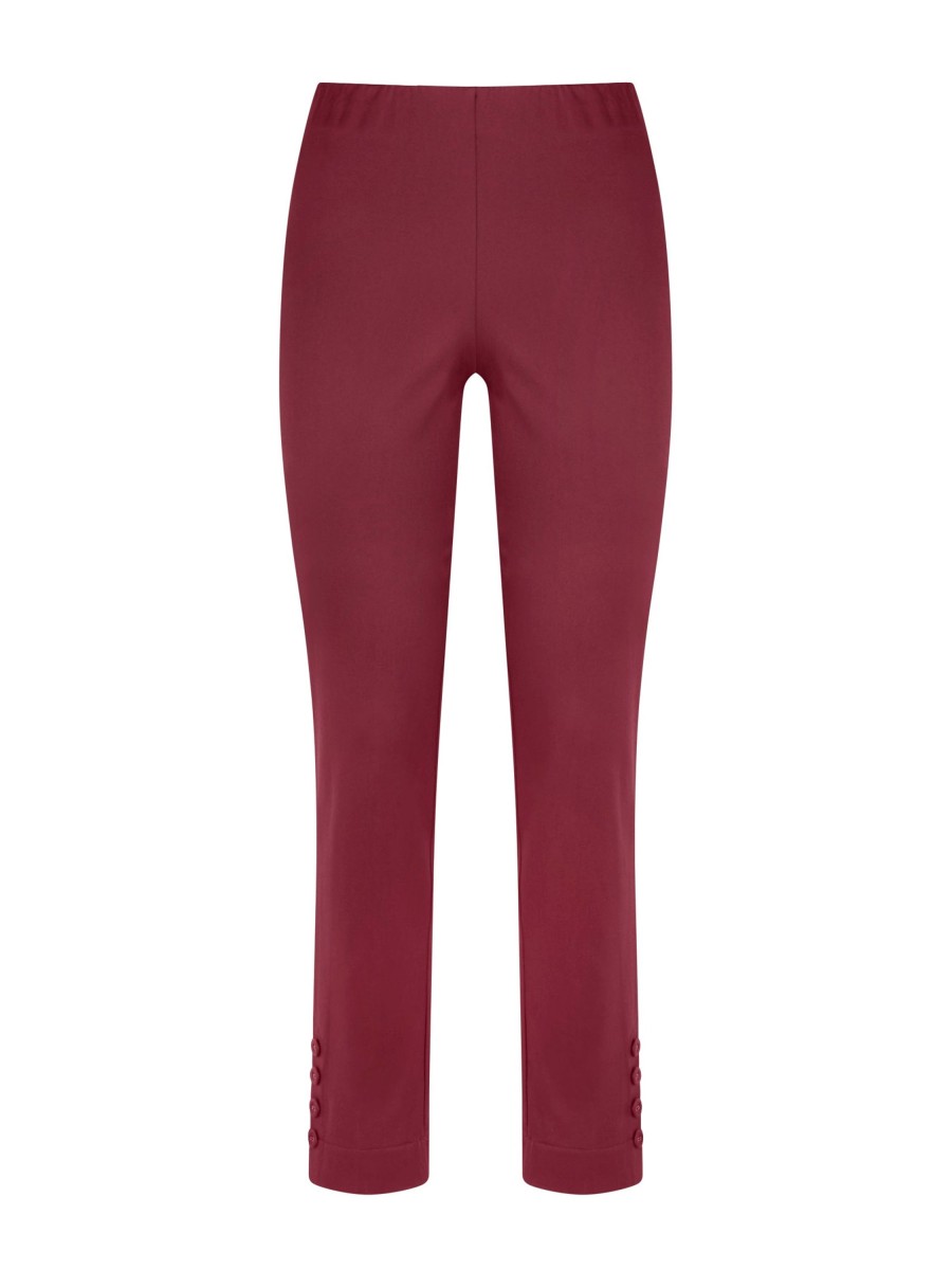 Pantaloni Capri | Ragno Pantalone Capri In Satin Power - Tibetan Red