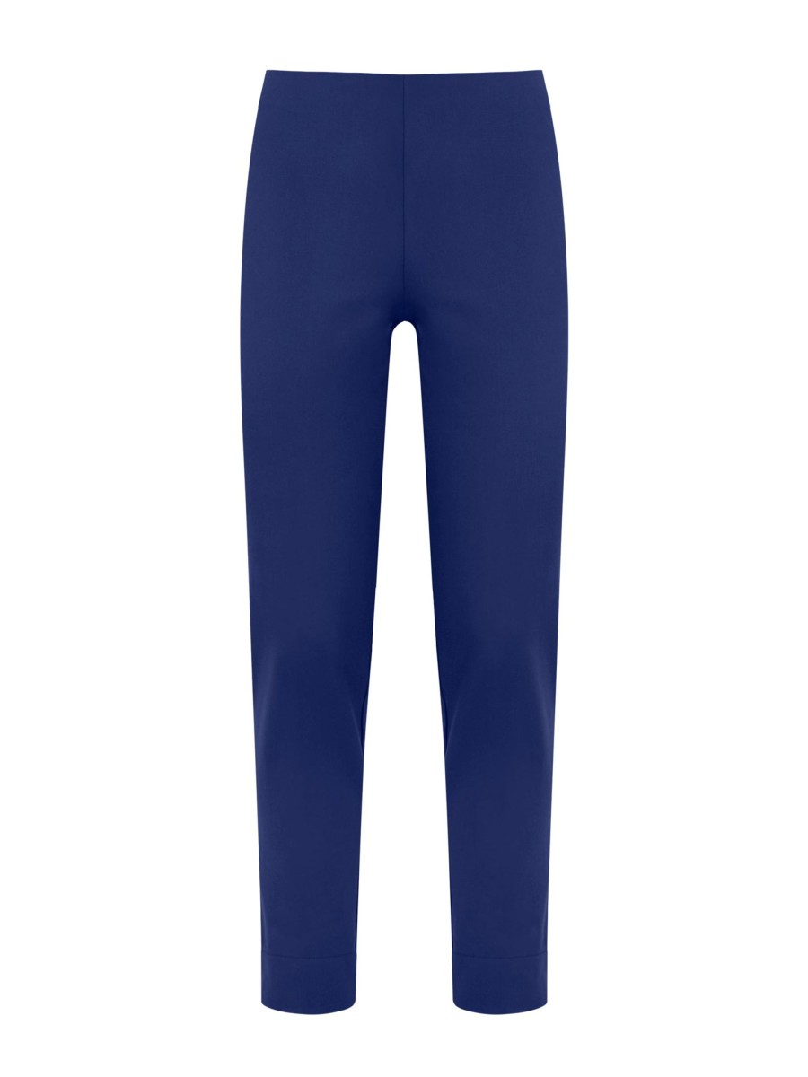 Pantaloni A Sigaretta | Ragno Pantalone A Sigaretta In Satin Power - Blueberry