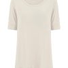 Magliette E T-Shirt | Ragno T-Shirt Girocollo Con Bottoni In Viscosa Summer - Champignon