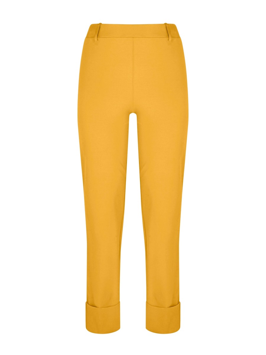 Pantaloni A Gamba Dritta | Ragno Pantalone Slim Dritto In Compact Light - Golden Spice