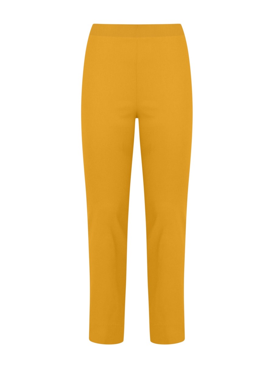 Pantaloni Capri | Ragno Pantalone Capri Con Spacchetti In Super Fresh - Golden Spice