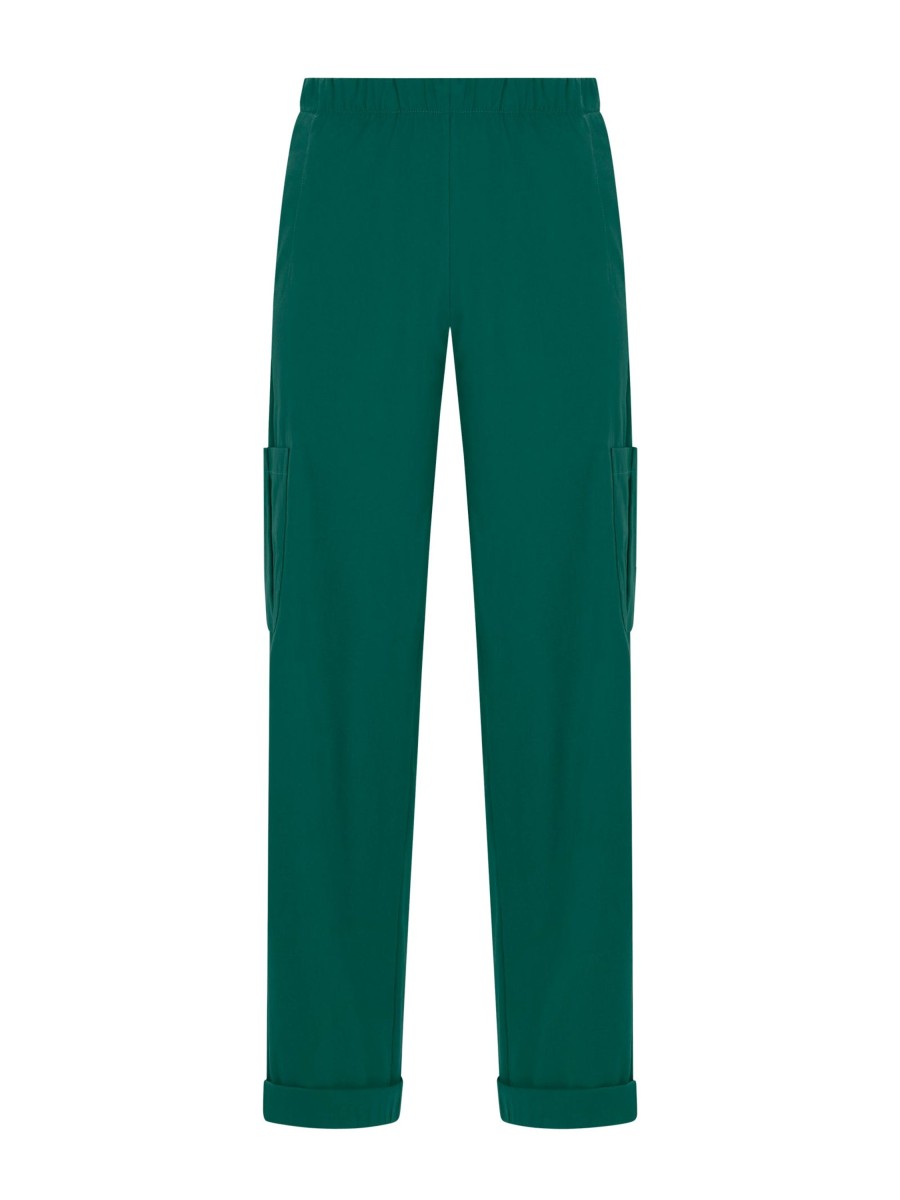 Pantaloni A Gamba Larga | Ragno Pantalone Ampio Cargo In Tessuto Super Fresh - Aventurine