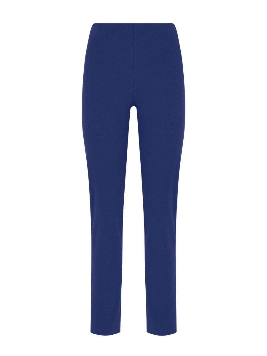 Pantaloni Capri | Ragno Pantalone A Sigaretta In Maglia Denim - Blueberry