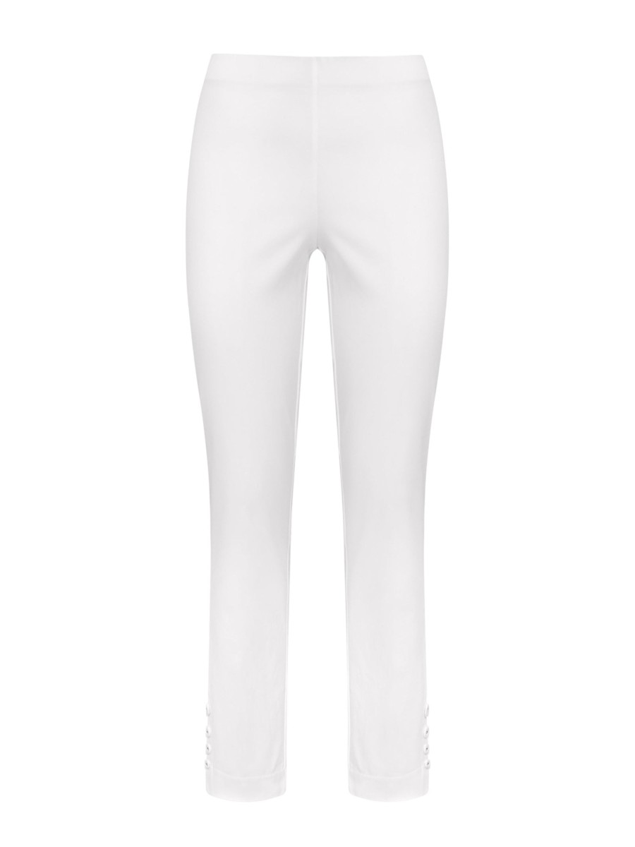 Pantaloni Capri | Ragno Pantalone Capri In Satin Power - Bianco